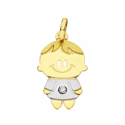 18K COLGANTE ORO BICOLOR NIÑO 22X13 MM 1