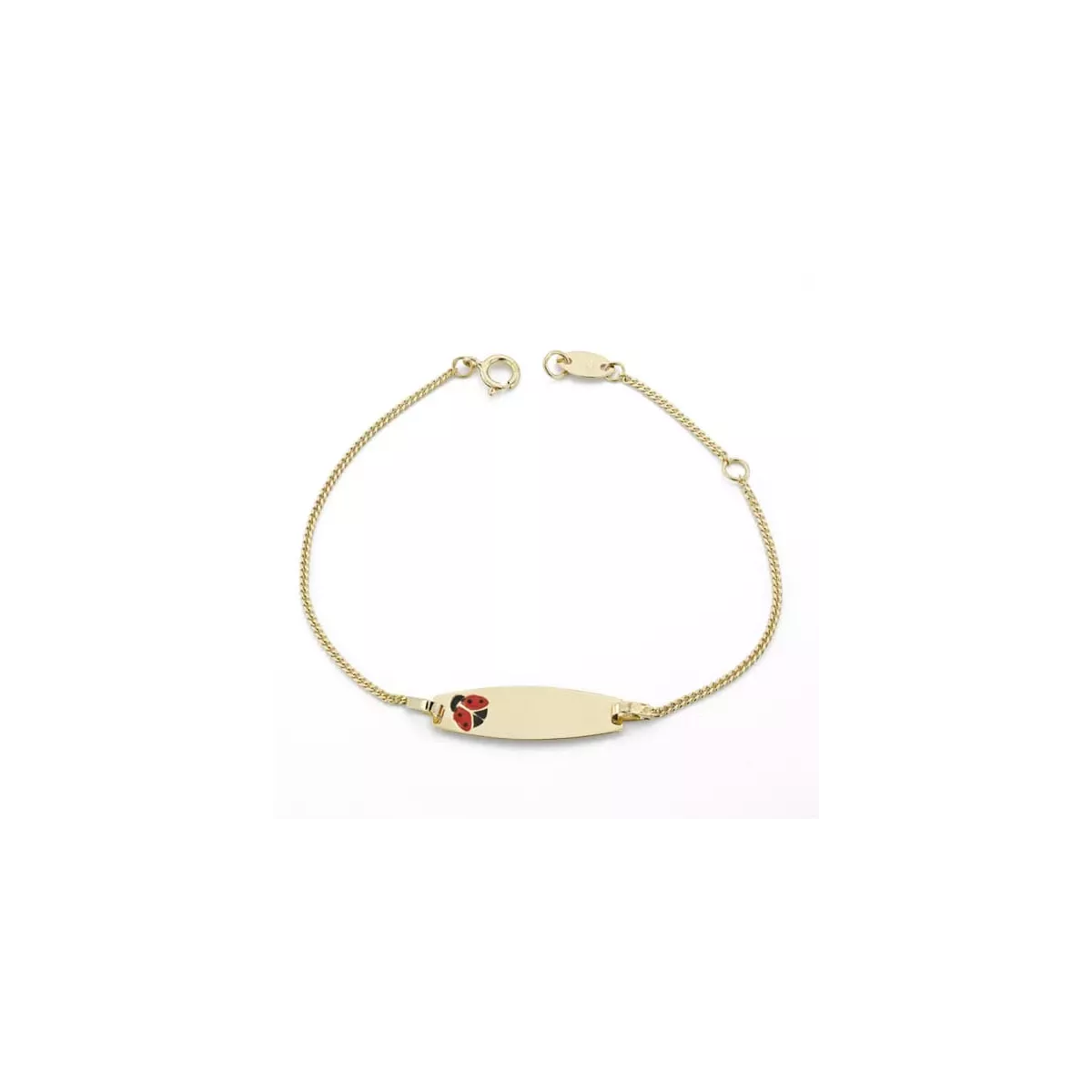 18K PULSERA ESCLAVA ORO AMARILLO MARIQUITA ESMALTE 14CM 1