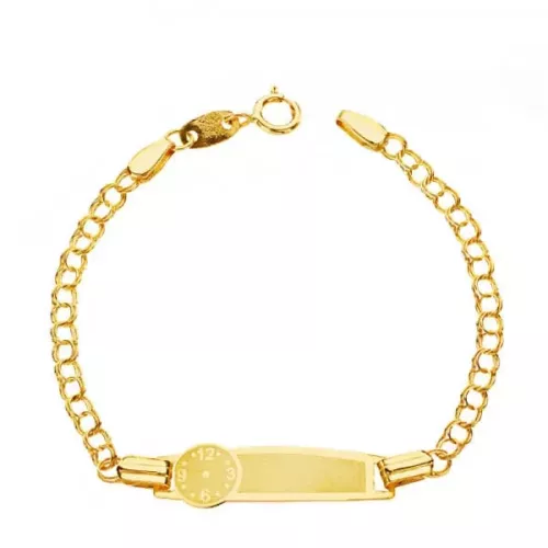 18K PULSERA ESCLAVA ORO AMARILLO RELOJ 13CM 1