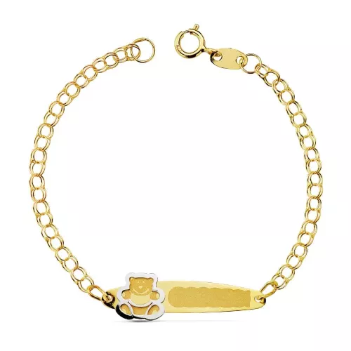 18K PULSERA ESCLAVA ORO AMARILLO HÚNGARA OSO 1