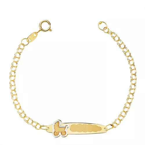 18K PULSERA ESCLAVA HÚNGARA CARRITO ORO AMARILLO 13.5CM 1