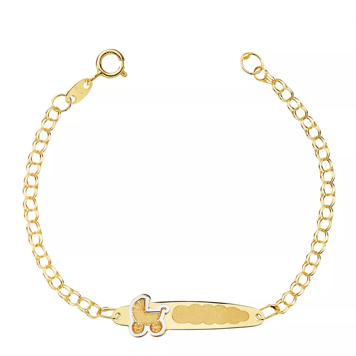 18K PULSERA ESCLAVA HÚNGARA CARRITO ORO AMARILLO 13.5CM 1