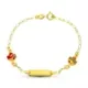 18K PULSERA ESCLAVA ORO AMARILLO PECES ESMALTE 13.5 CM 2