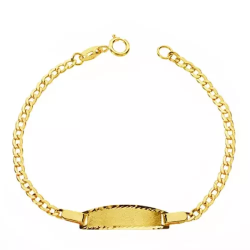 18K PULSERA ESCLAVA ORO AMARILLO BARBADA 14CM 1