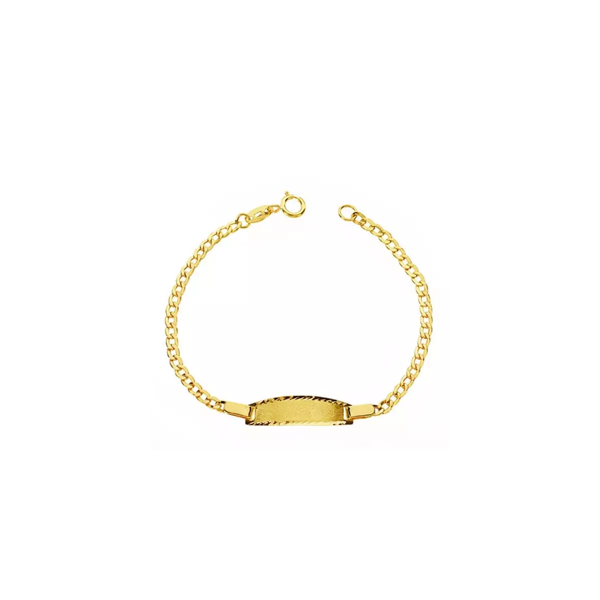 18K PULSERA ESCLAVA ORO AMARILLO BARBADA 14CM 1