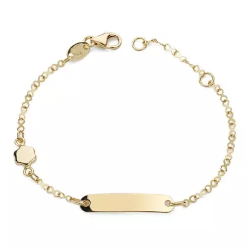 18K PULSERA ESCLAVA ORO AMARILLO MOTIVO FLOR 14CM 1
