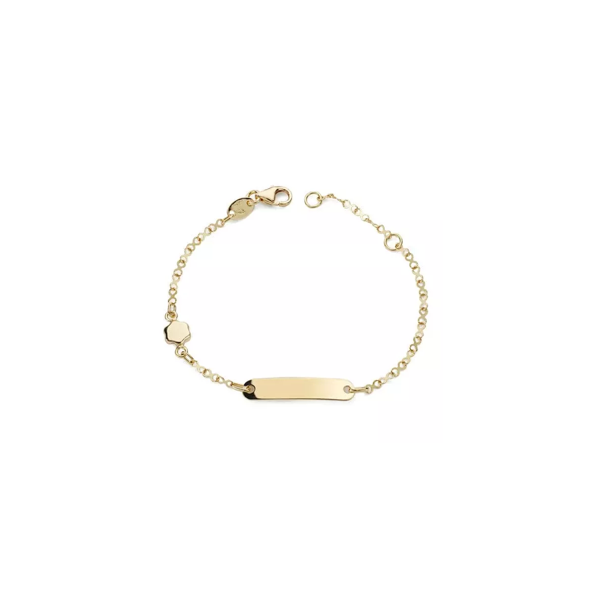 18K PULSERA ESCLAVA ORO AMARILLO MOTIVO FLOR 14CM 1