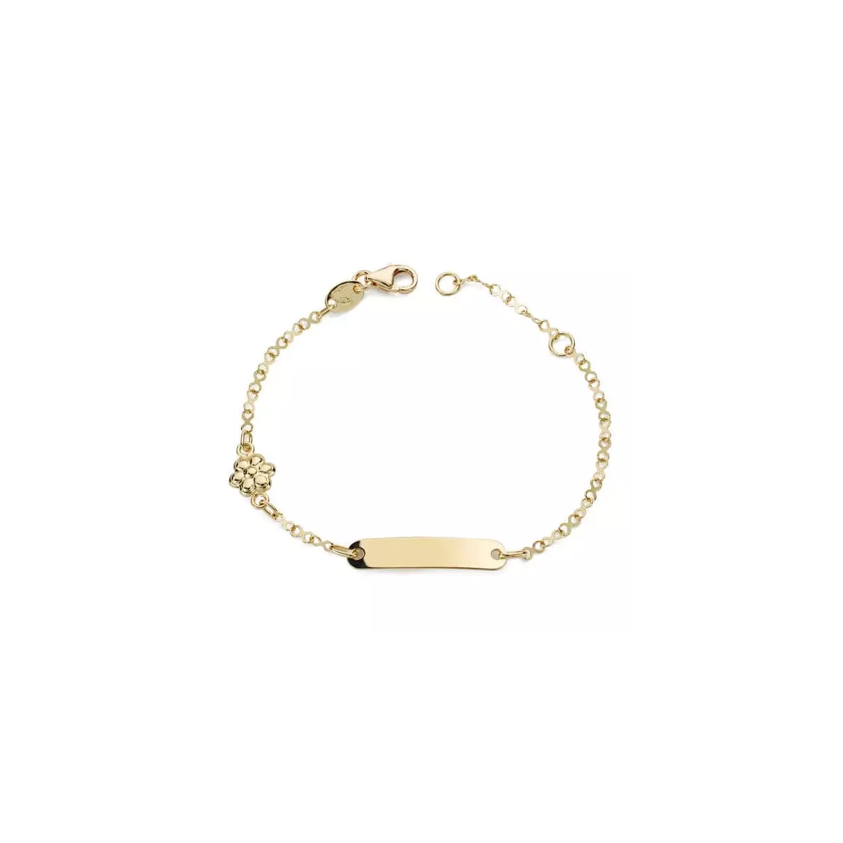 18K PULSERA ESCLAVA ORO AMARILLO MOTIVO FLOR 14CM 1