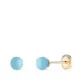 9K PENDIENTES ORO AMARILLO TURQUESA REDONDA DE 4 MM. CIERRE TUERCA 0