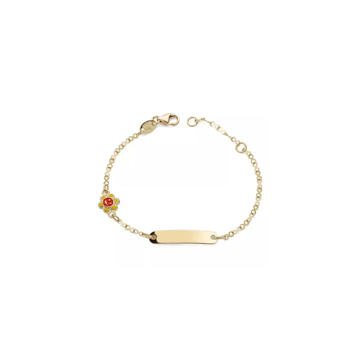 18K PULSERA ESCLAVA ORO AMARILLO SOL ESMALTE 14.5 CM 1