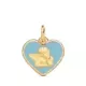 18K MEDALLA ORO AMARILLO CORAZON ANGELITO BURLON ESMALTE AZUL 14 MM 0