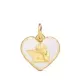 18K MEDALLA ORO AMARILLO CORAZON ANGELITO BURLON ESMALTE BLANCO 14 MM 0