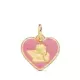 18K MEDALLA ORO AMARILLO CORAZON ANGELITO BURLON ESMALTE ROSA 14 MM 0