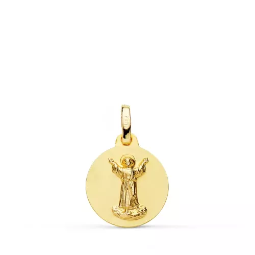18K MEDALLA ORO AMARILLO DIVINO NIÑO LISA 14 MM 1