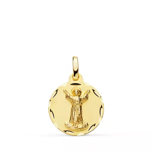 18K MEDALLA ORO AMARILLO DIVINO NIÑO TALLADA 16 MM 1