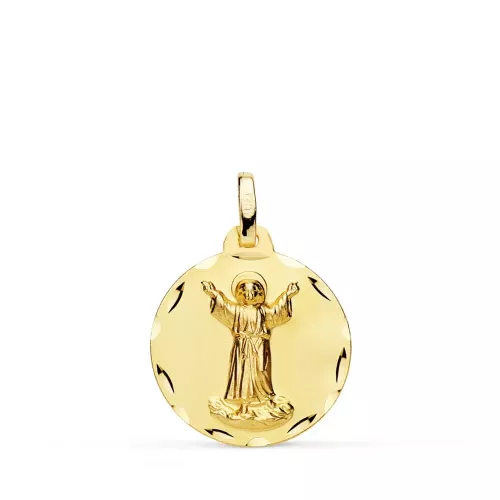 18K MEDALLA ORO AMARILLO DIVINO NIÑO TALLADA ORO AMARILO18 MM 2