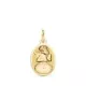 18K MEDALLA ORO AMARILLO OVAL ANGELITO BURLON CON RELOJ BRILLO Y MATE 19X12 MM 1
