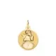 18K MEDALLA ORO AMARILLO REDONDA ANGELITO BURLON CON RELOJ BRILLO Y MATE 15 MM 1