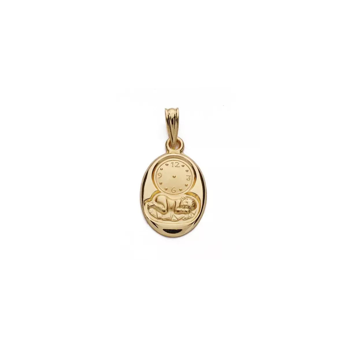18K MEDALLA ORO AMARILLO NIÑO Y RELOJ 20X12 MM 1