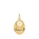 18K MEDALLA ORO AMARILLO OVAL NIÑO DE LA HORA CON RELOJ BRILLO Y MATE 19X12 MM 1