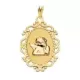 18K MEDALLA ORO AMARILLO ANGEL BURLON BRILLO Y CERCO CALADO 23X16 MM 1