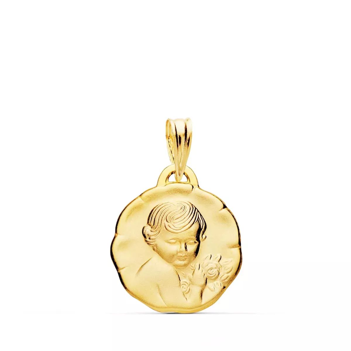 18K MEDALLA ORO AMARILLO ANGEL QUERUBIN 15 MM 1