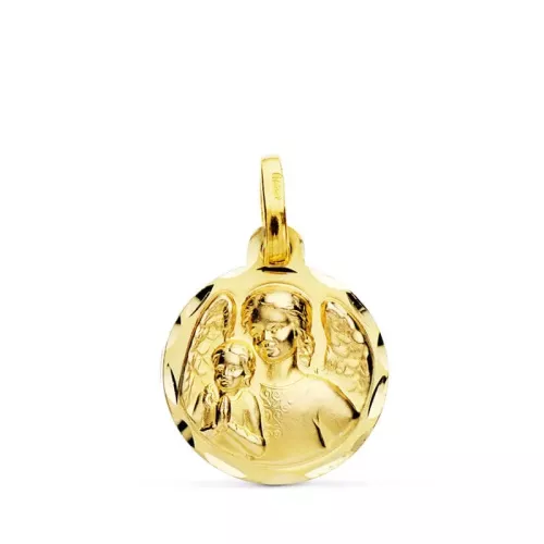 18K MEDALLA ORO AMARILLO ANGEL DE LA GUARDA 14 MM 1
