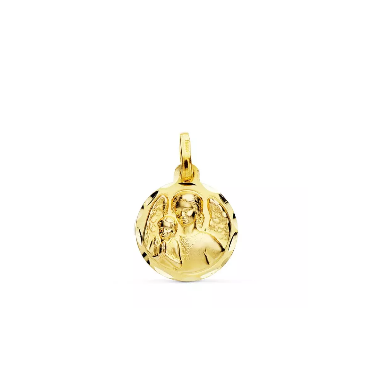18K MEDALLA ORO AMARILLO ANGEL DE LA GUARDA 14 MM 1