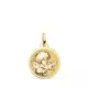 18K MEDALLA ORO AMARILLO ANGELITO BURLON CON PALOMA BRILLO 16 MM 1