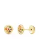 18K PENDIENTES ORO AMARILLO REDONDOS CON CIRCONITA COLORES 5