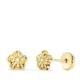 18K PENDIENTES ORO AMARILLO FLOR CON CIRCONITA 5 X 5 MM CIERRE TUERCA 0