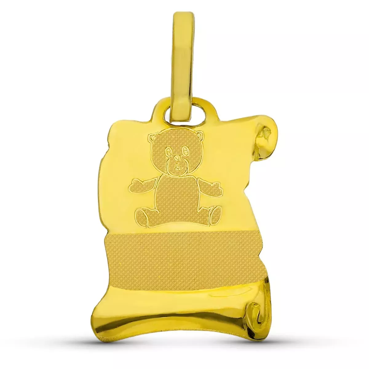 18K COLGANTE PERGAMINO ORO AMARILLO OSO 16X11 MM 0