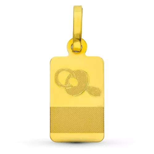 18K PLACA CHAPA ORO AMARILLO BEBE CHUPETE. 16X8 MM 0