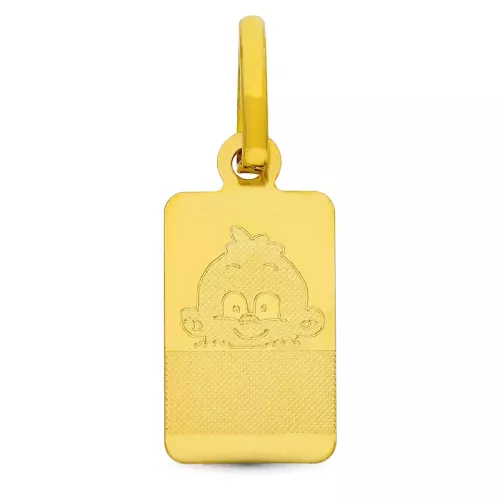 18K PLACA CHAPA ORO AMARILLO BEBE 16X8 MM 0