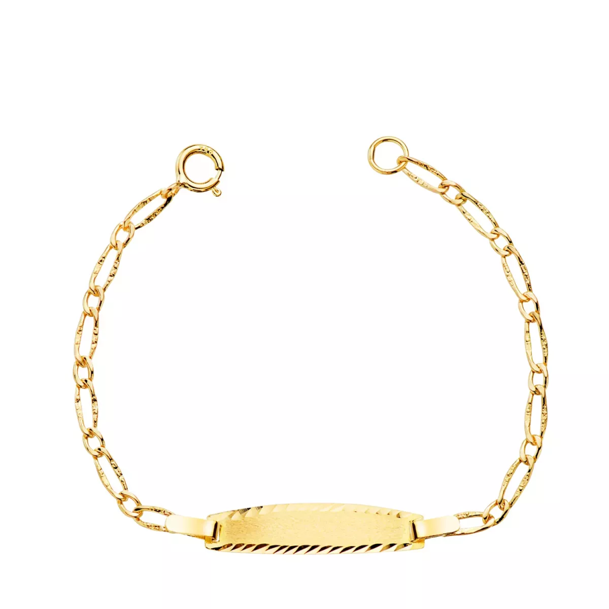 18K ESCLAVA ORO AMARILLO CARTIER 1X1 ESLABON CON TEXTURA. ANCHO: 1.5MM. PLACA CHAPA: 19X4MM. LARGO 12CM 0