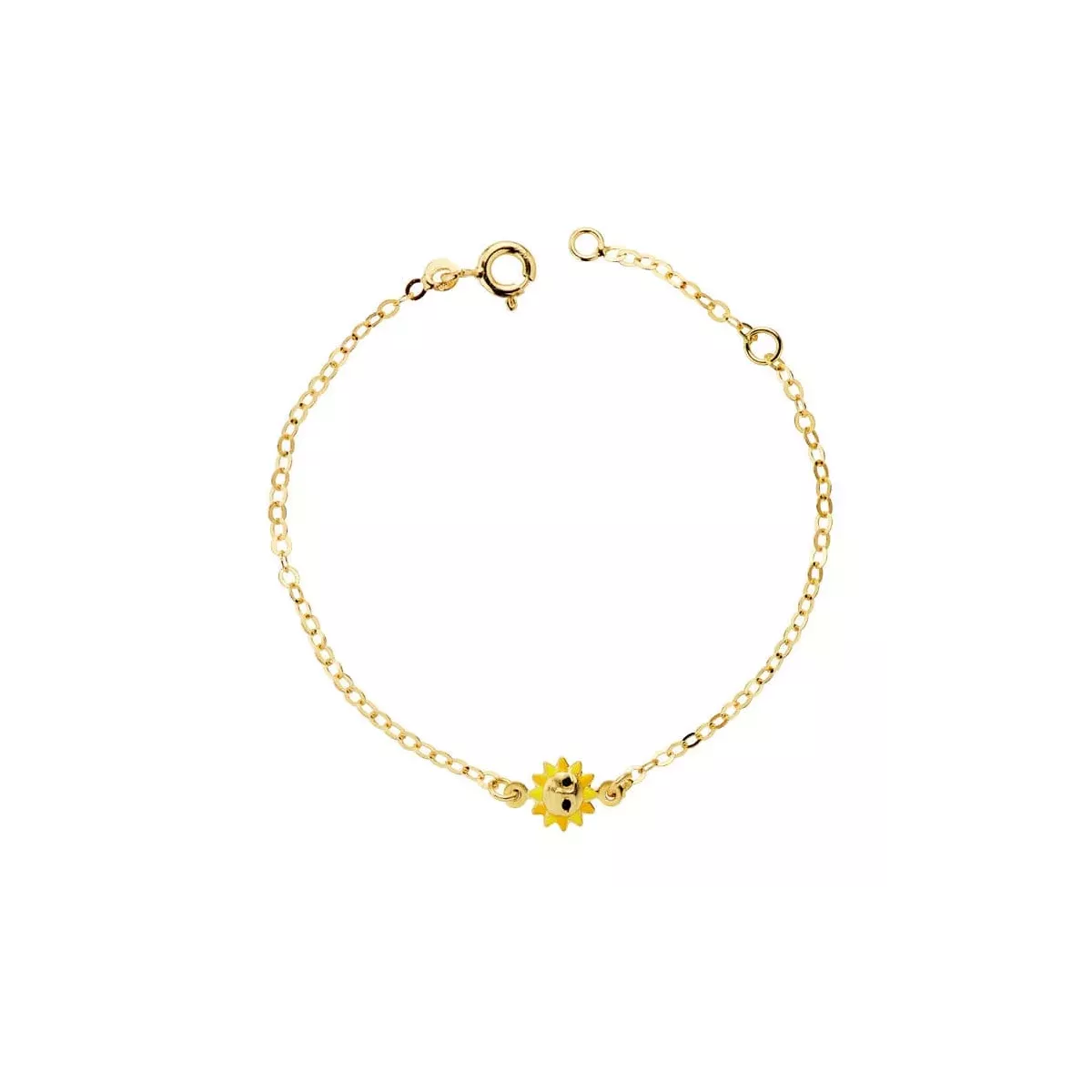 18K PULSERA ORO AMARILLO NIÑA SOL ESMALTE 14.5CM 1