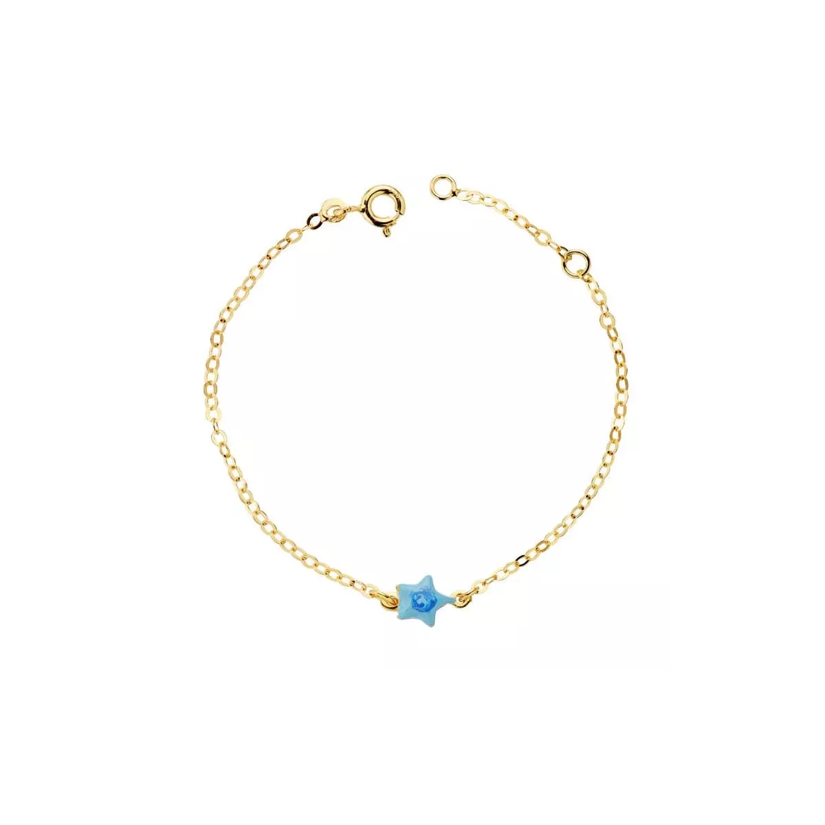 18K PULSERA ORO AMARILLO BEBE ESTRELLA ESMAL.14CM 1
