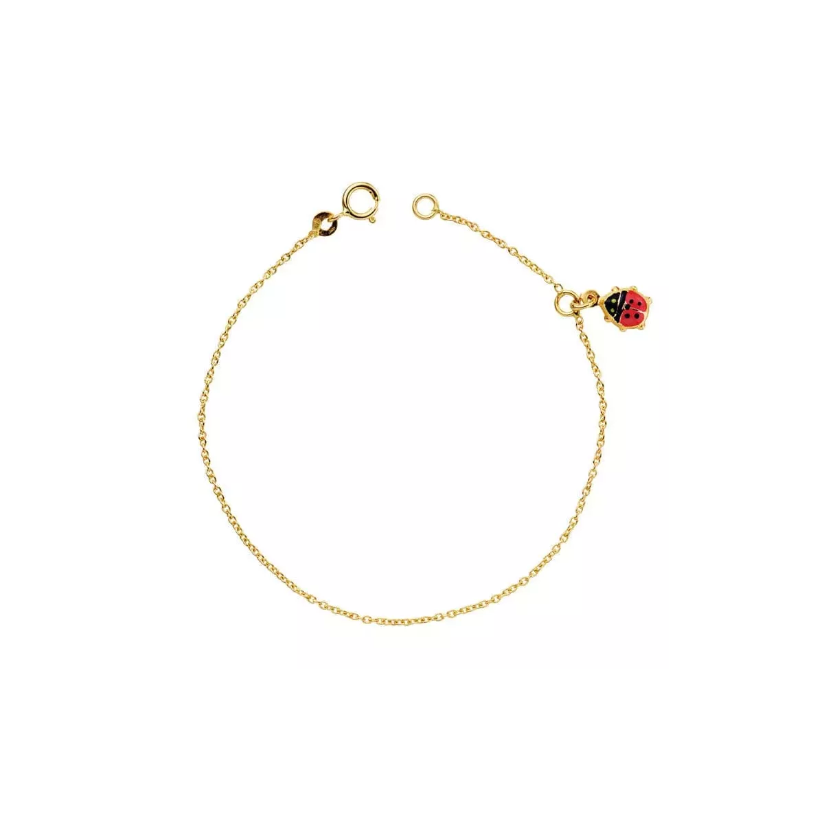 18K PULSERA ORO AMARILLO NIÑA MARIQUITA ESMALTE 14CM 1