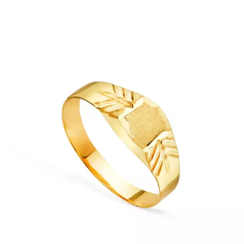 18K SELLO ORO AMARILLO HUECO PARA BEBE O MEÑIQUE CUADRADO. ZONA GRABADO: 4X4MM 0