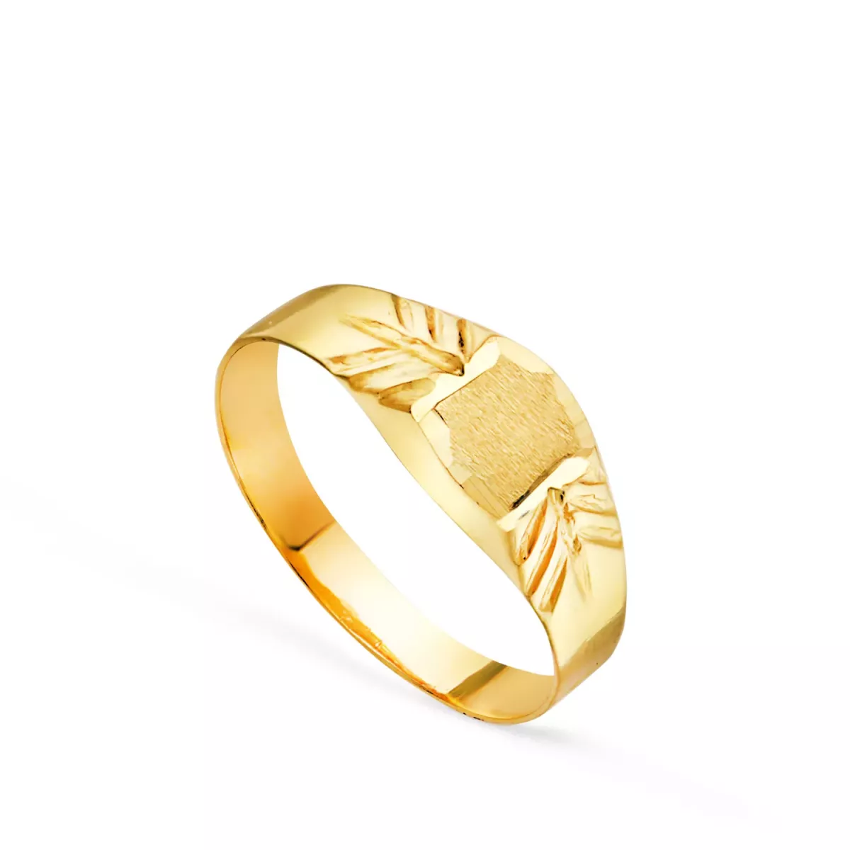 18K SELLO ORO AMARILLO HUECO PARA BEBE O MEÑIQUE CUADRADO. ZONA GRABADO: 4X4MM 0