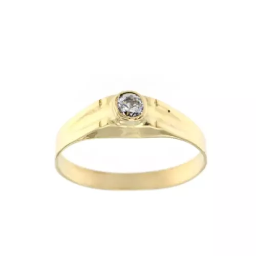 18K SOLITARIO PEQUEÑO ORO AMARILLO CIRCONITA. ANCHO: 4 MM 0