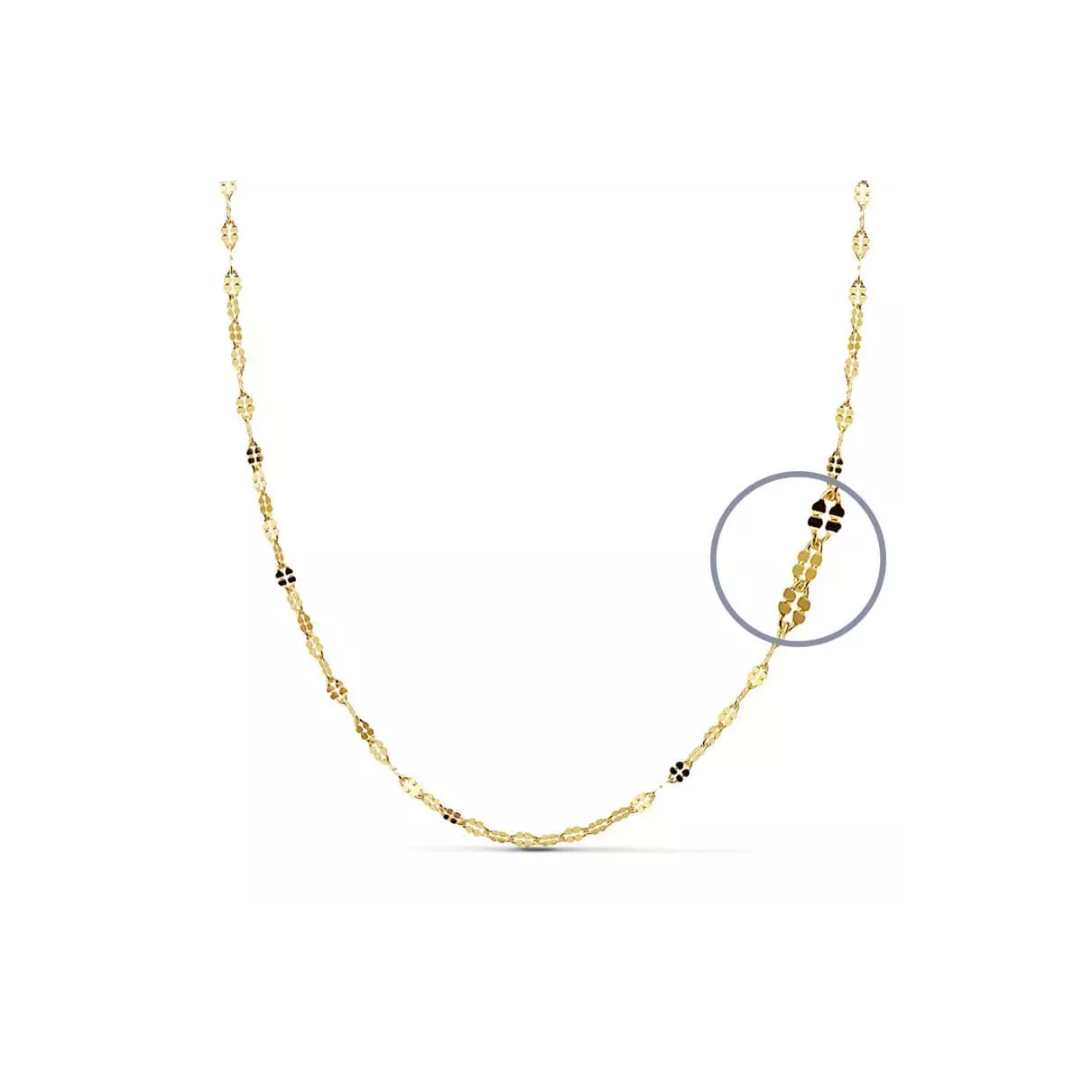 18K CADENA MACIZA ORO AMARILLO DIAMANTADA 40CMX1.5. 1