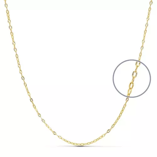18K CADENA ORO AMARILLO MACIZA FORZADA 40CMX1 MM 1