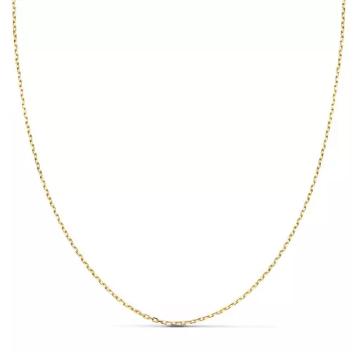 18K CADENA ORO AMARILLO MACIZA FORZADA 40CM 0.06 MM 1