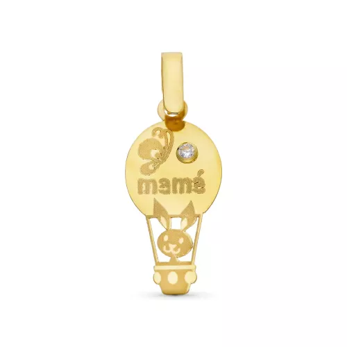9K COLGANTE ORO AMARILLO MAMA GLOBO 20X10 MM 0