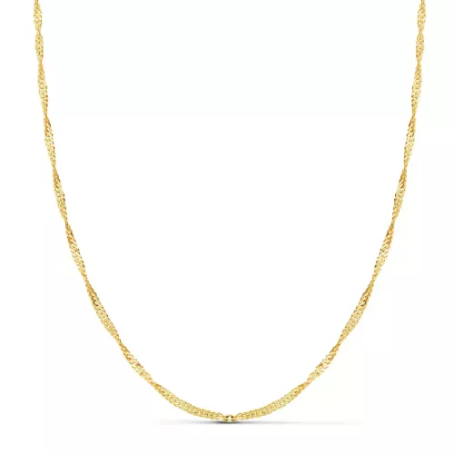 18K CADENA ORO AMARILLO SINGAPUR HUECA 1.7 MM 45CM 1
