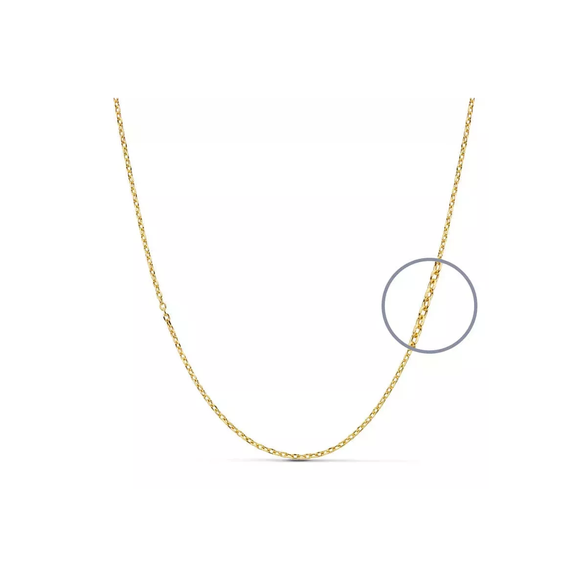18K CADENA ORO AMARILLO FORZADA 45CM HUECA 1.2 MM 1