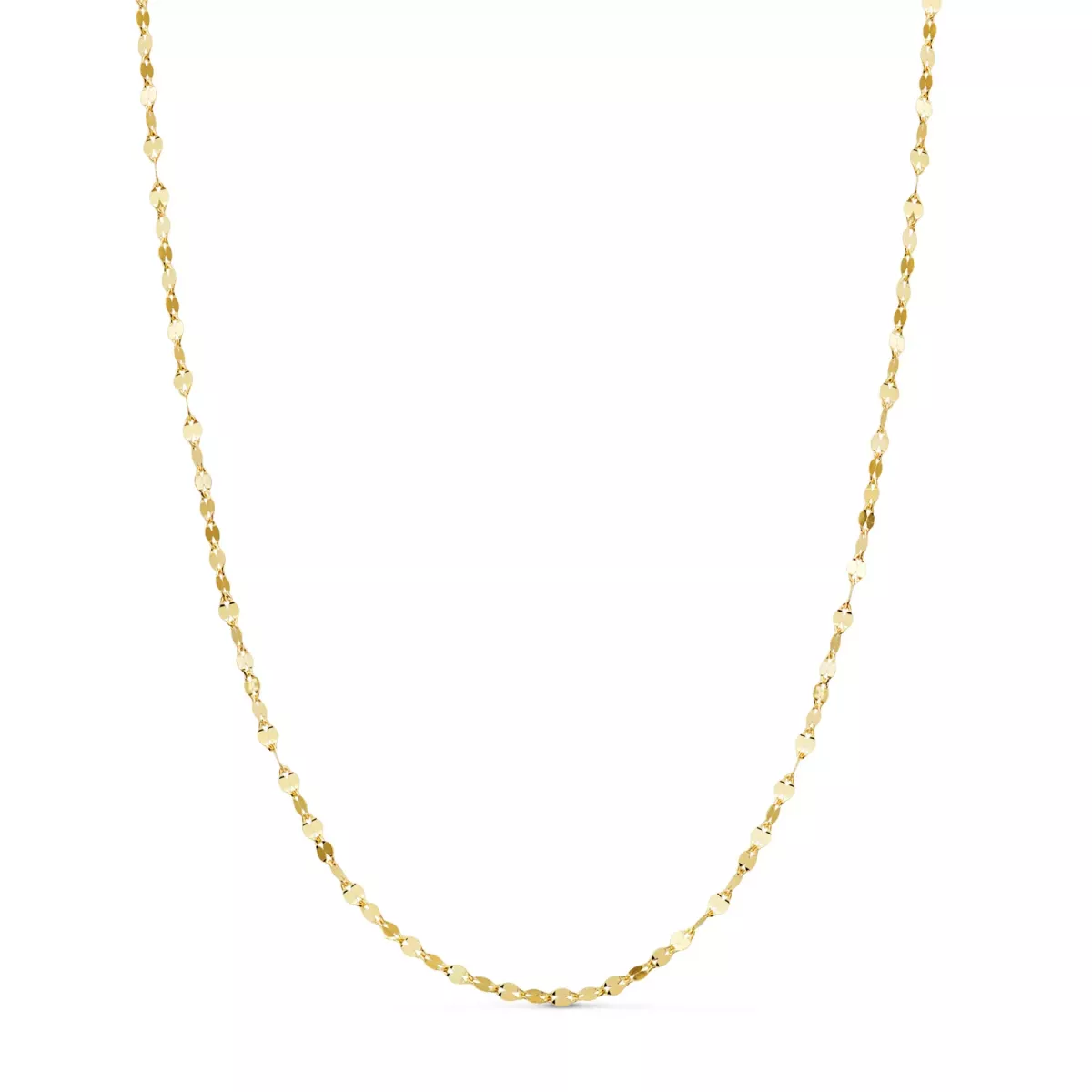 18K CADENA ORO AMARILLO MACIZA DIAMANTADA BRILLO. ANCHO: 2 MM. LARGO: 40 CM. CIERRE REASA 1