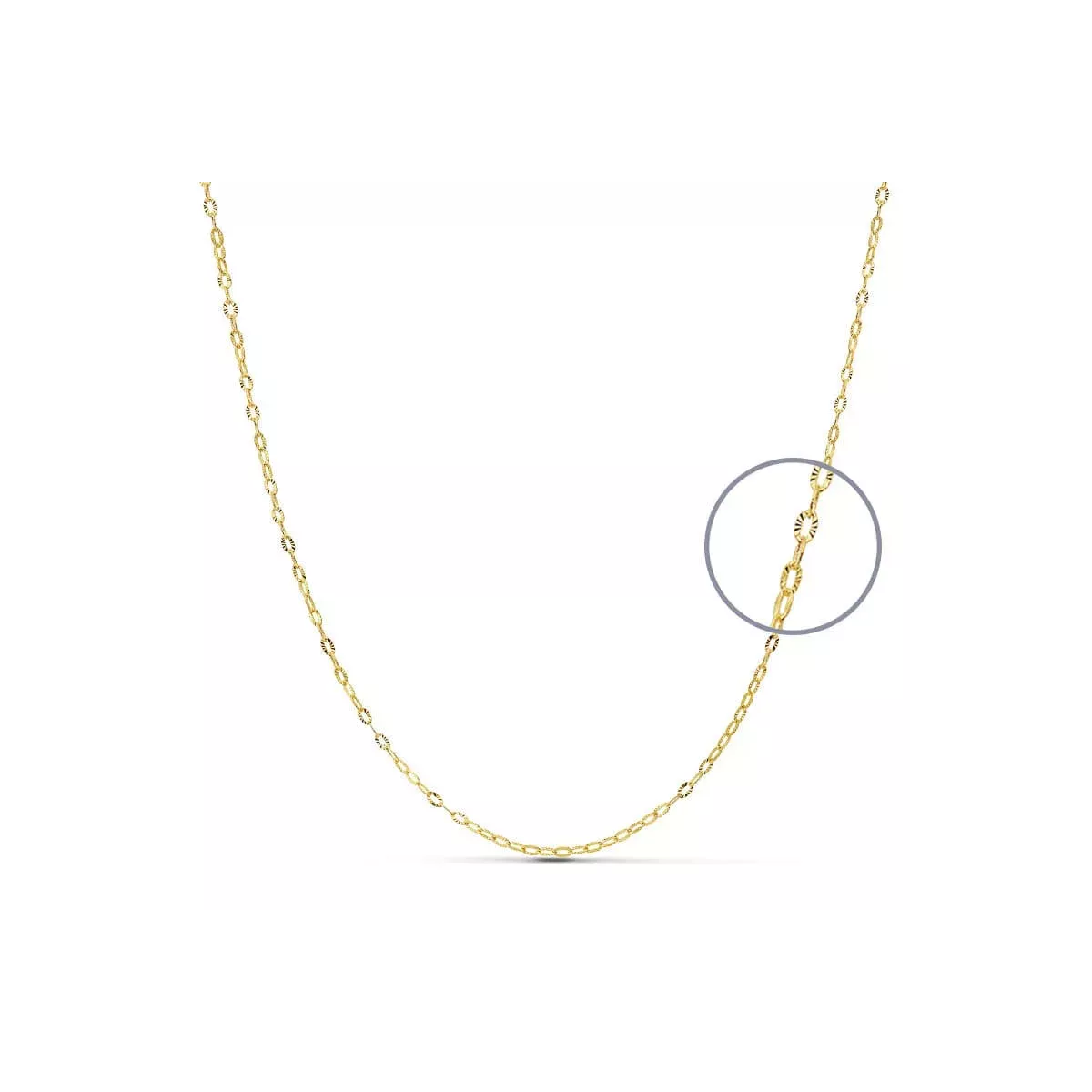 18K CADENA ORO AMARILLO MACIZA FORZADA 50CMX1 MM 1