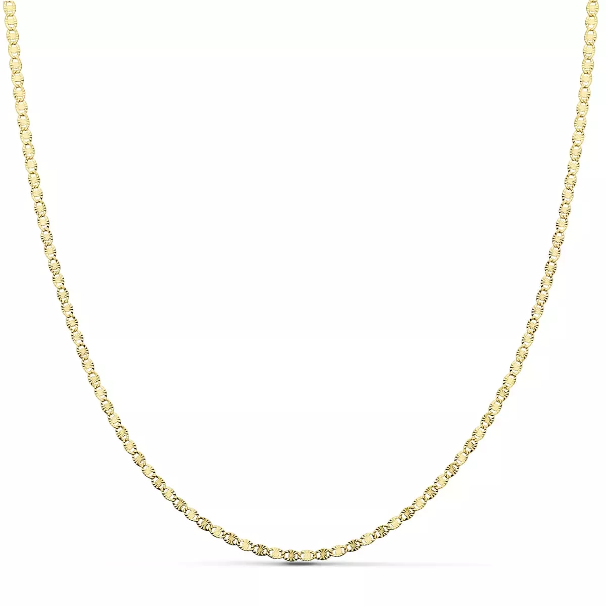 18K CADENA ORO AMARILLO MACIZA DIAMANTADA 1.5 MM 40CM 1